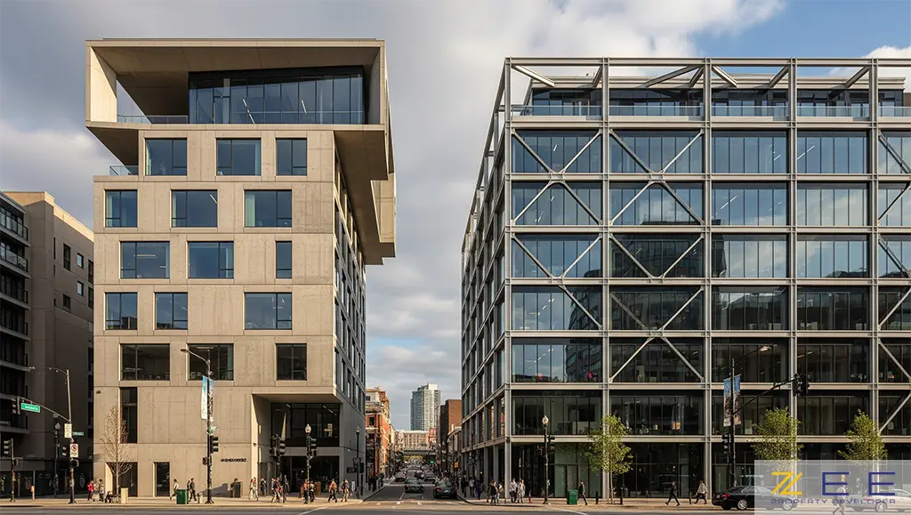 مقایسه سازه بتنی و فولادی