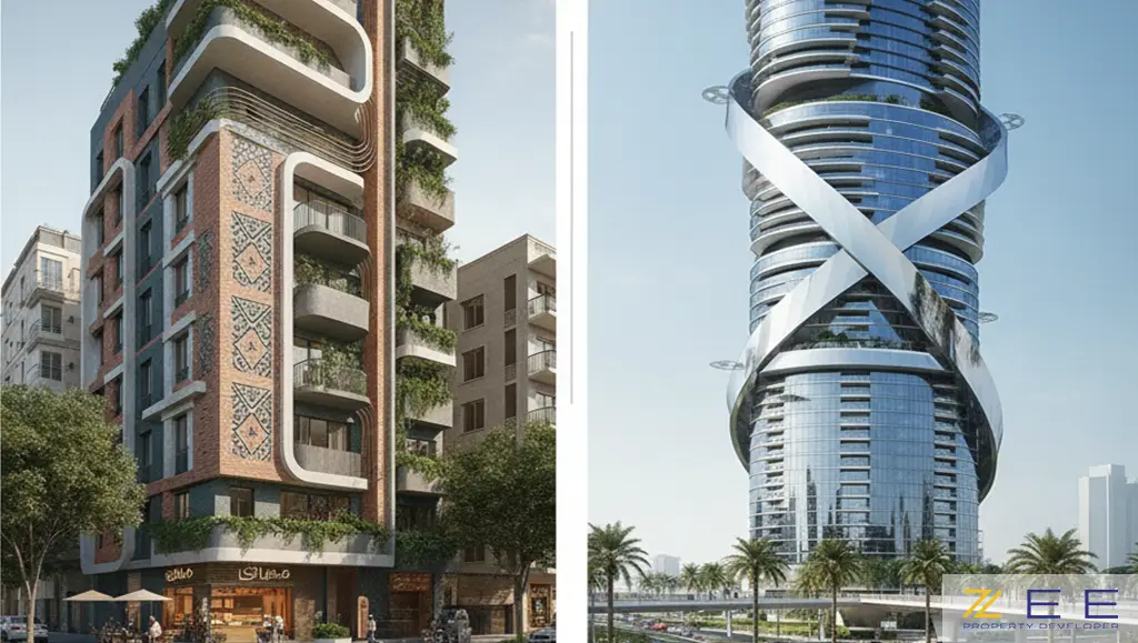 تفاوت معماری در تهران و دبی