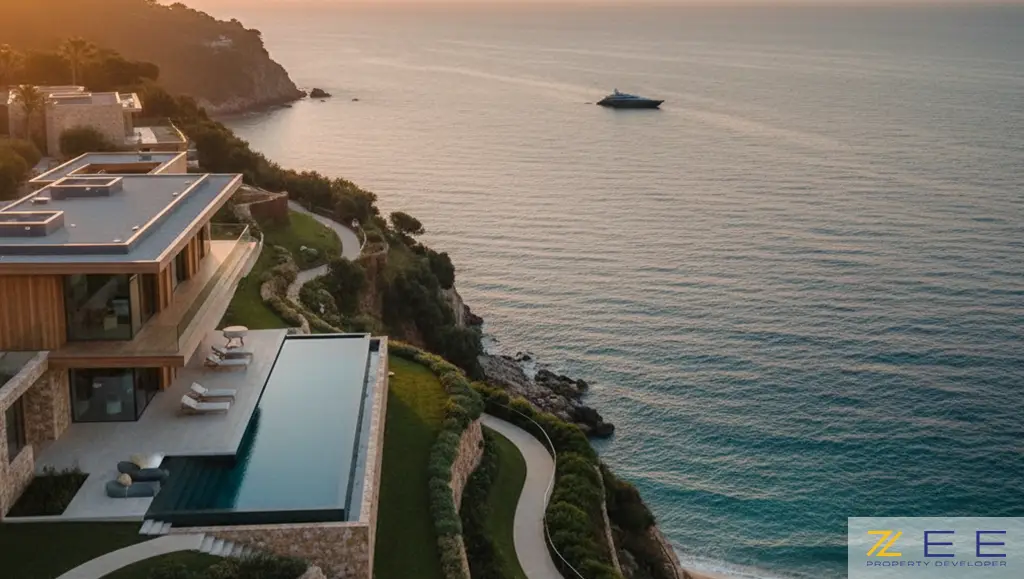 ویلایی مدرن با استخر و منظره کوه و دریاچه