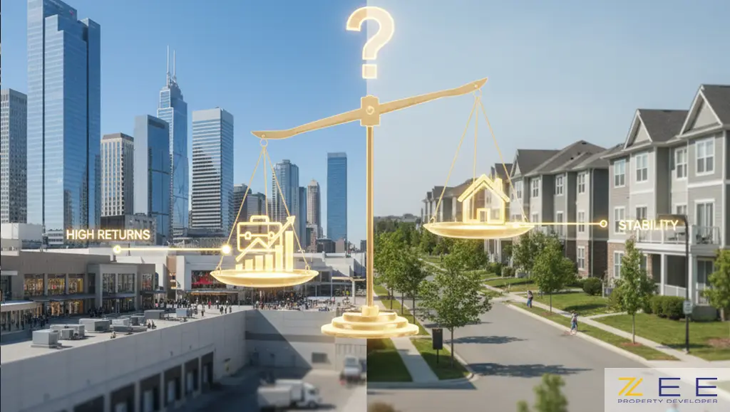 املاک تجاری در مقابل مسکونی؛ شهری شلوغ در برابر محلهای آرام