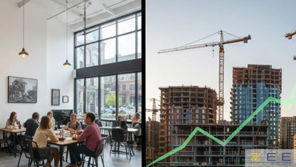 کافه، و ساختمان‌های در حال ساخت، نشانه‌های کلیدی رشد یک منطقه