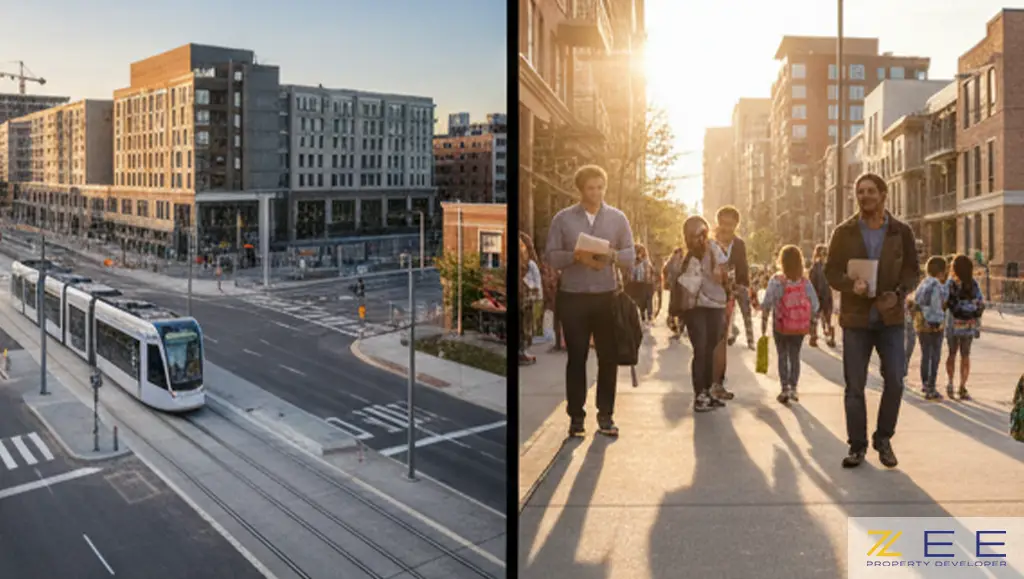 حمل‌ونقل عمومی، افراد در حال پیاده‌روی، نشانه‌های کلیدی رشد یک منطقه