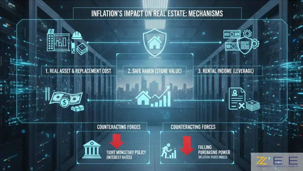 مکانیسم اثر تورم بر ملک