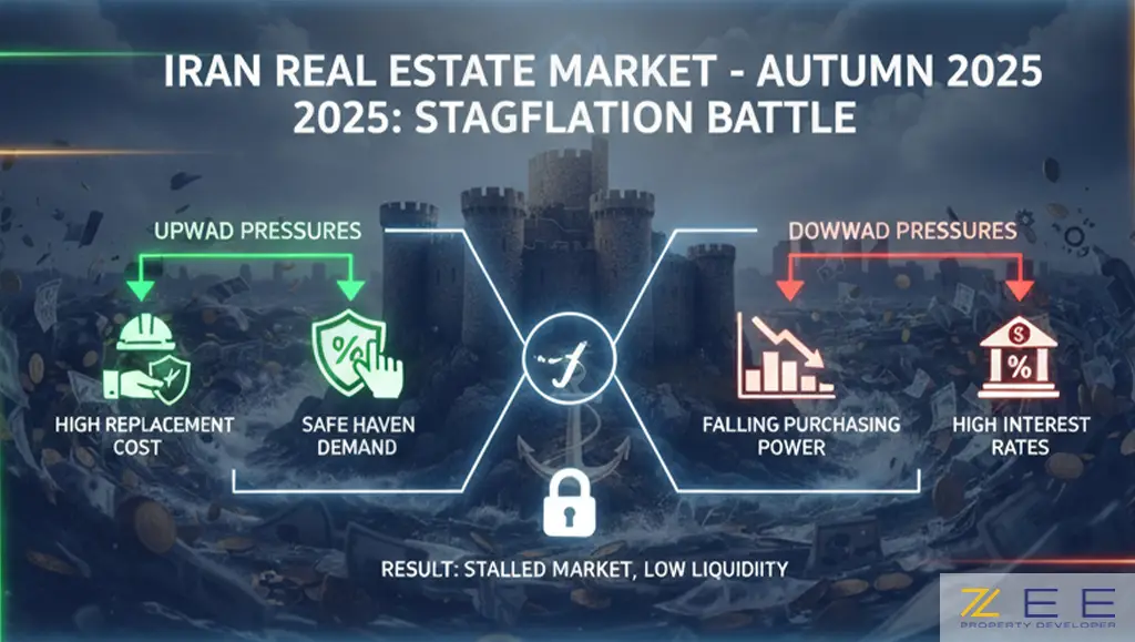 تحلیل تأثیر تورم بر ارزش املاک در ۱۴۰۴ شامل عوامل هزینه ساخت، نرخ بهره و قدرت خرید
