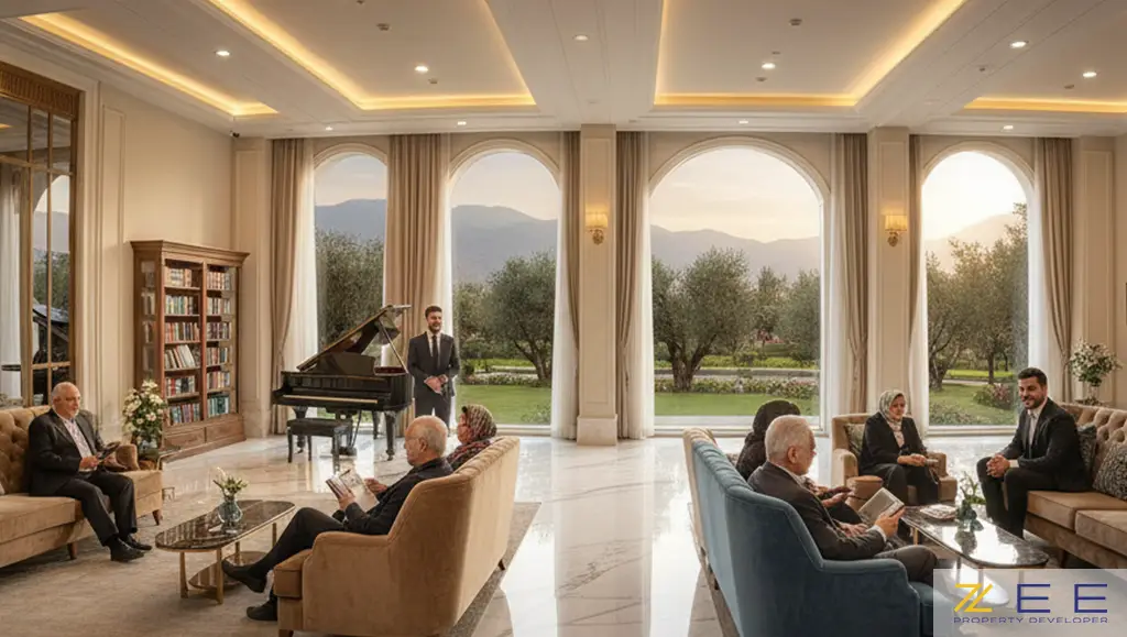 افراد سالمند در یک مرکز مراقبتی لوکس برخوردار از فعالیتهای اجتماعی و خدمات پزشکی