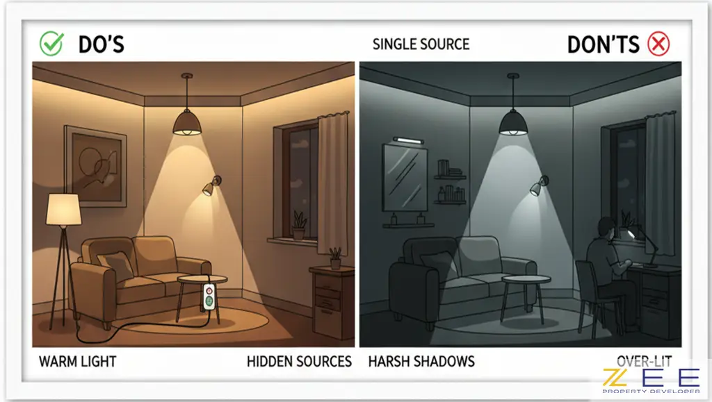 اشتباهات رایج در نورپردازی