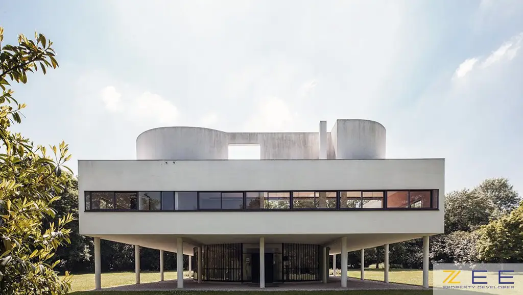 باغ بام در ویلا ساوا اثر لوکوربوزیه با دیوارهای سفید