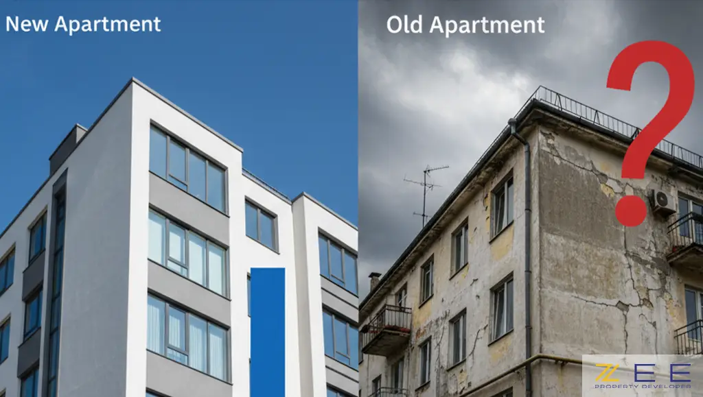 مقایسه یک آپارتمان قدیمی و بازسازیشده با نمودار رشد