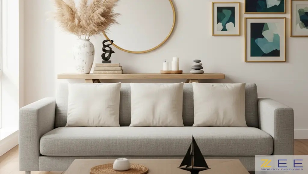 استفاده از گروه‌های سه‌تایی در چیدمان قفسه‌ها برای افزایش جذابیت بصری