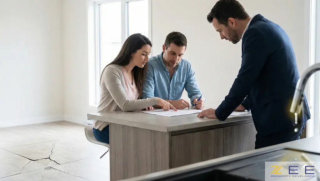 جلسه بررسی و امضای صورتجلسه نهایی تحویل ملک با حضور فروشنده