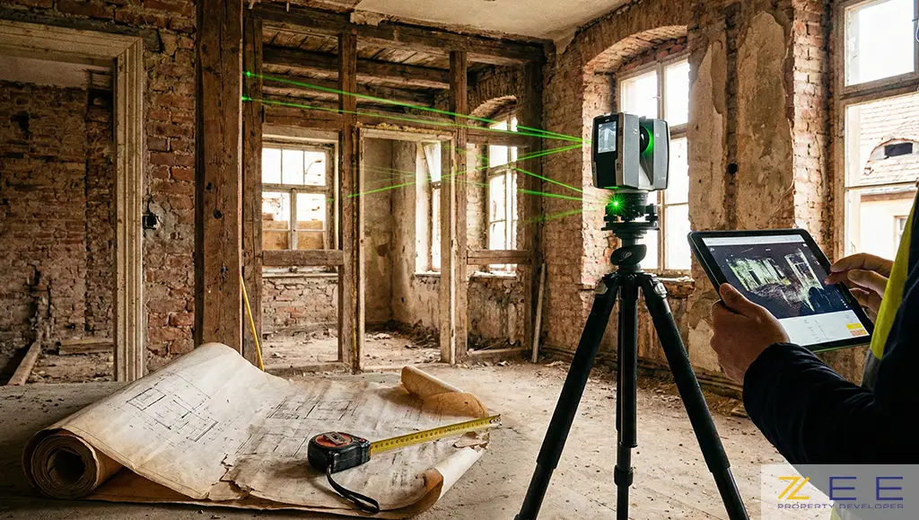 اسکن لیزری و واقعیت ثبت‌شده در پروژه‌های بازسازی؛ خداحافظی با متر دستی و خطای انسانی