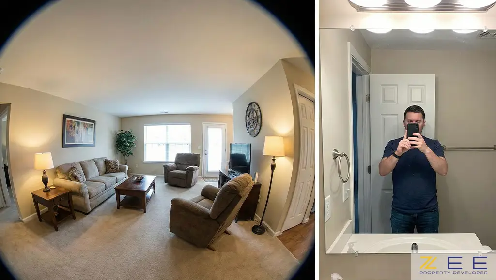 دو اشتباه رایج شامل استفاده اغراقآمیز از لنز فیشآی و انعکاس تصویر عکاس در آینه