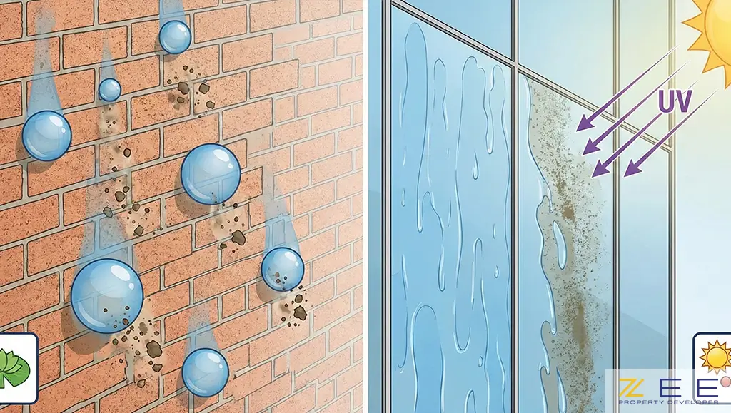 ساختمان با سپرهای نامرئی نانو برای محافظت در برابر آب و تصفیه هوا