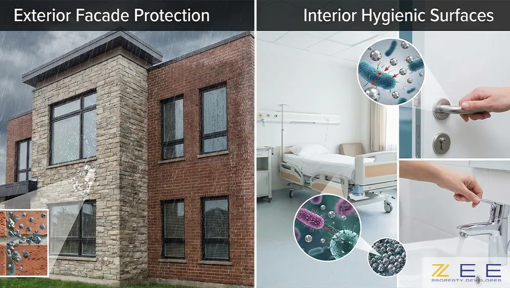 کاربردهای عملی پوشش نانو در محافظت از نمای ساختمان و سطوح بهداشتی داخلی