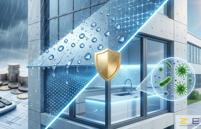 پوشش‌های نانو در ساختمان؛ از نمای خودتمیزشونده تا سطوح آنتی‌باکتریال