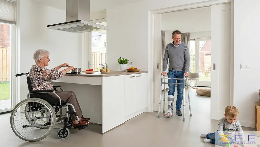 آشپزخانهای با طراحی فراگیر و مناسب برای افراد دارای معلولیت و کودکان