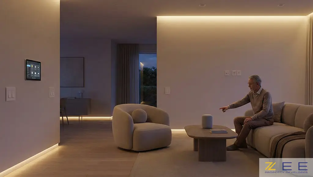 کنترل سیستم روشنایی و دمای خانه از طریق یک پنل لمسی هوشمند دیواری