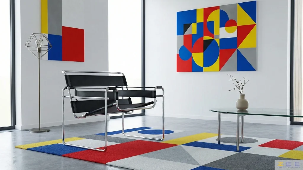 دکوراسیون داخلی با صندلی واسیلی، رنگهای اصلی و اشکال هندسی